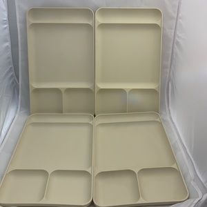 4 Vintage Tupperware TV Dinner Serving Trays